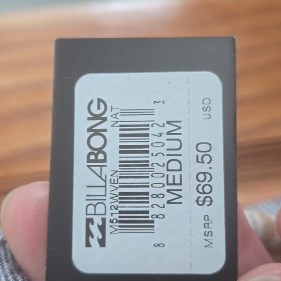 Billabong 100% cotton Striped Hooded Men's Shirt size MEDIUM - Picture 7 of 9